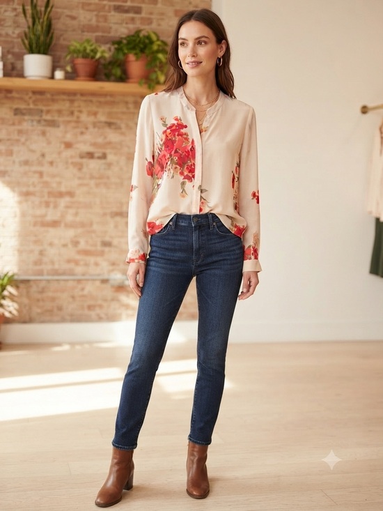 Joie Tops - Joie 100% Silk Floral Blouse – Size M Sheer